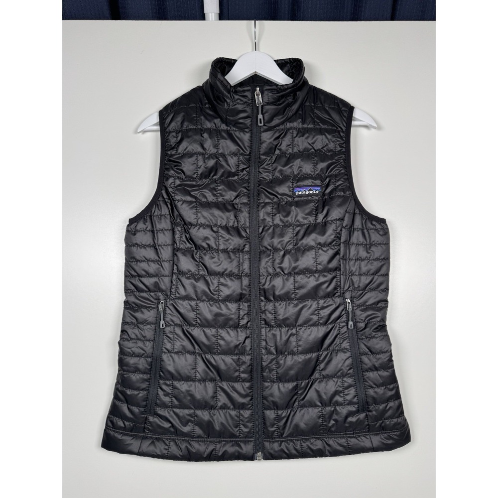 Patagonia Nano Puff Vest Womens M - Black Puffer Primaloft Zip Insulated